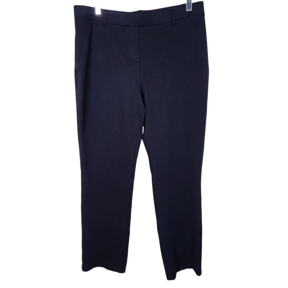 QUINCE Pants Womens Large Navy Ultra-Stretch Ponte Straight Leg 30 Office Work